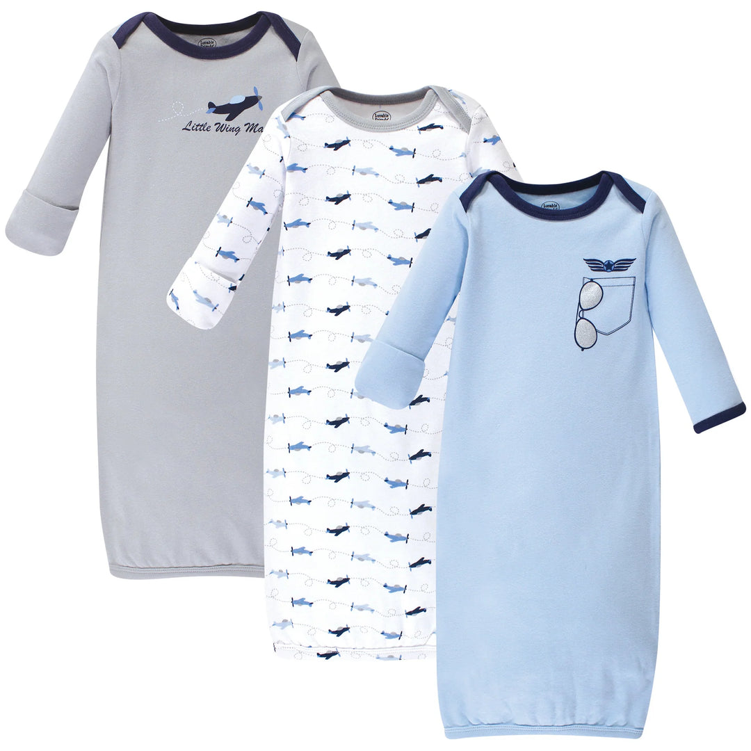 Luvable Friends 3pc Airplane Gown set