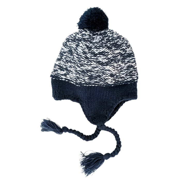 Marled Atlantic Blue Earflap Beanie – Preemie Store