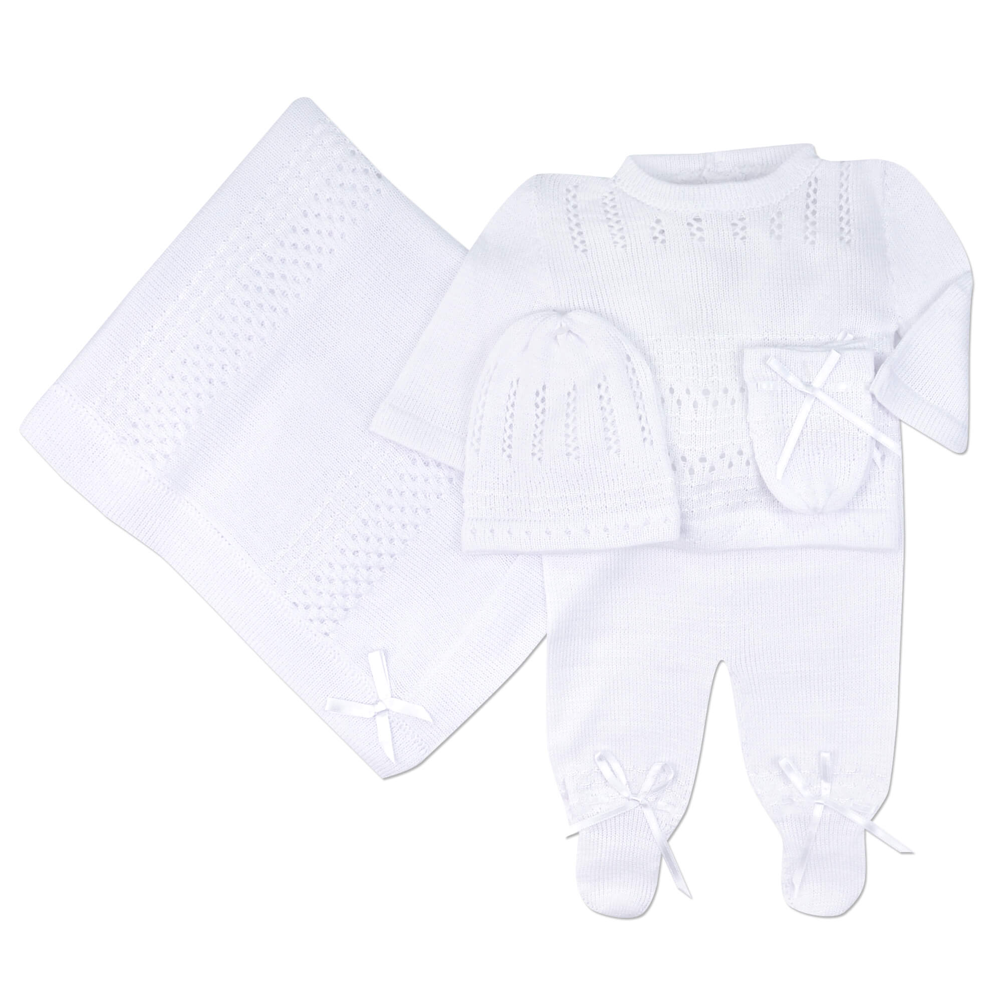 White 4pc Sweater Knit Set – Preemie Store