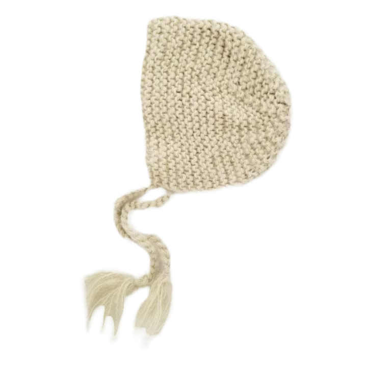 Cream Angora Knit Bonnet