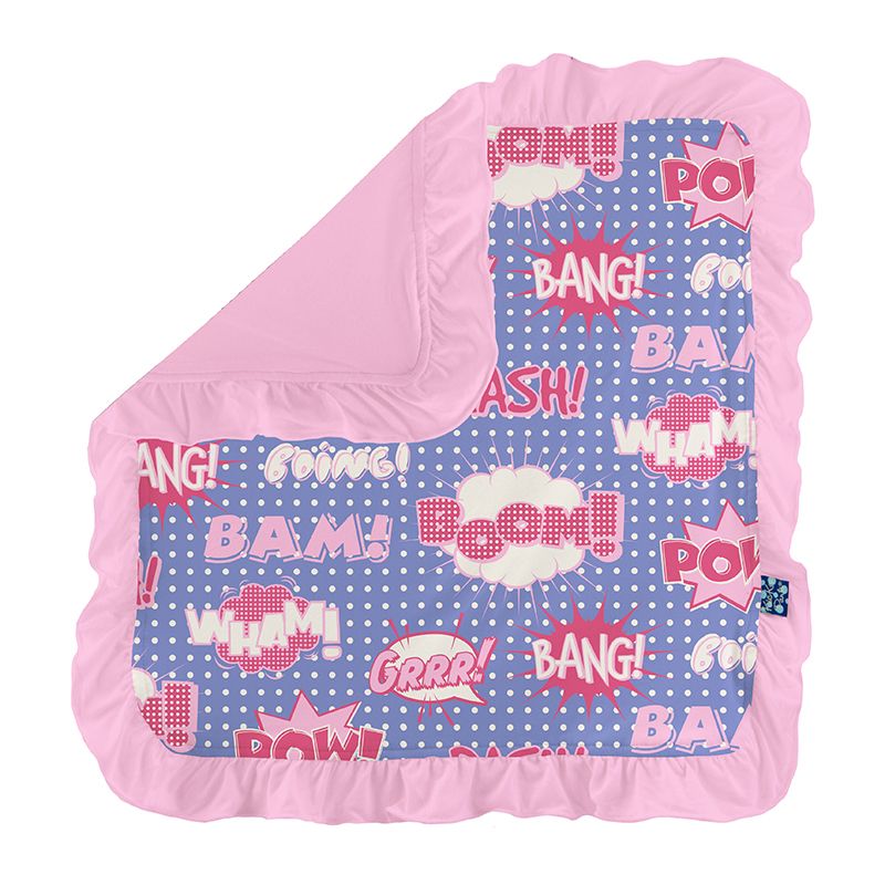 Forget Me Not Comic Onomatopoeia Print Ruffle Lovey - One Size