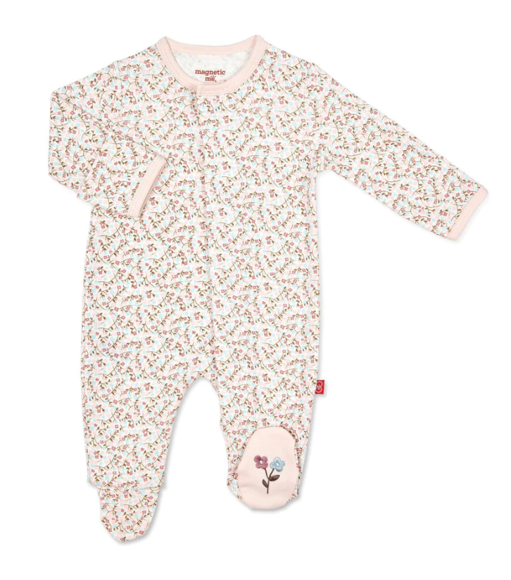 Bedford Floral Organic Cotton Magnetic Footie