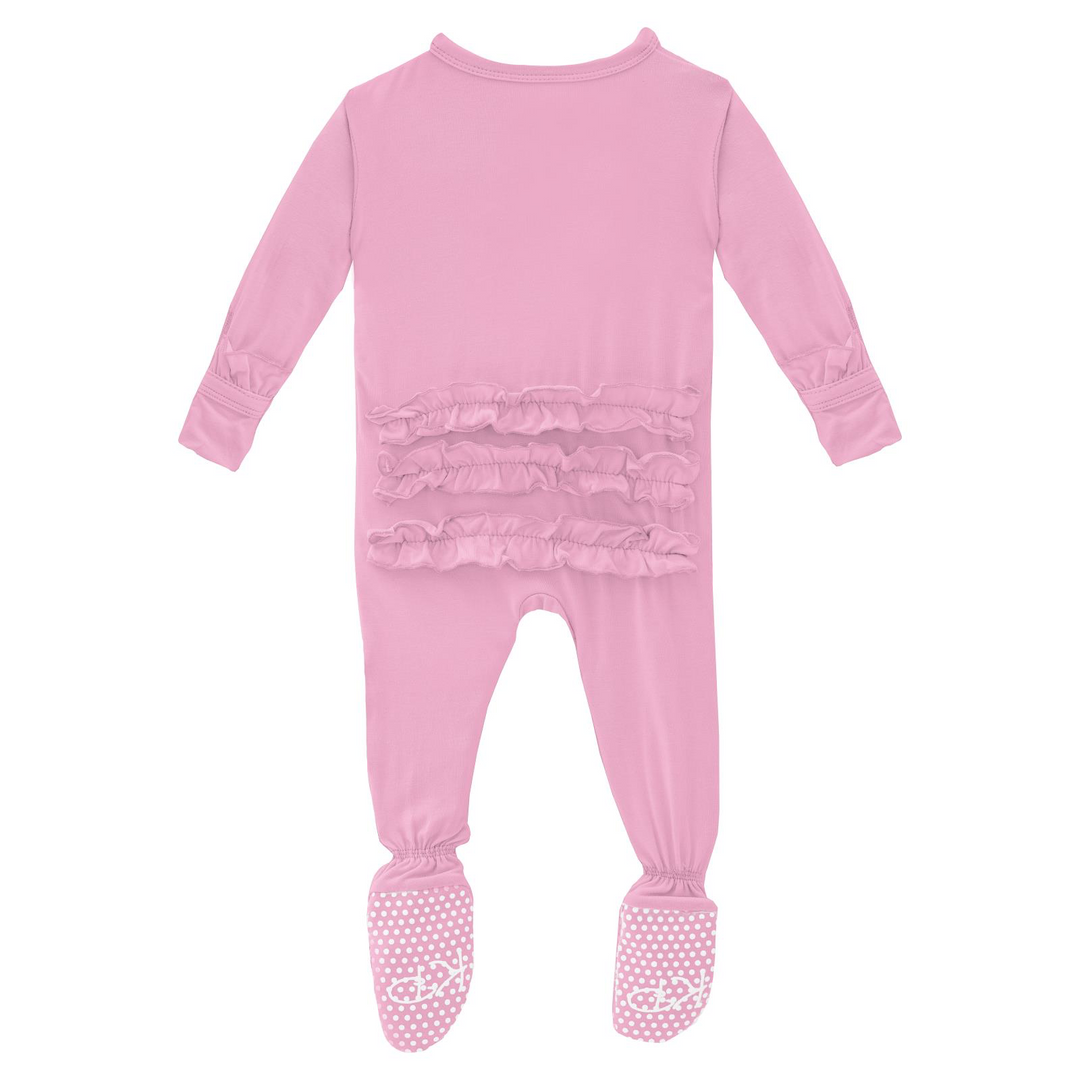 Cotton Candy Classic Ruffle Footie With Snaps