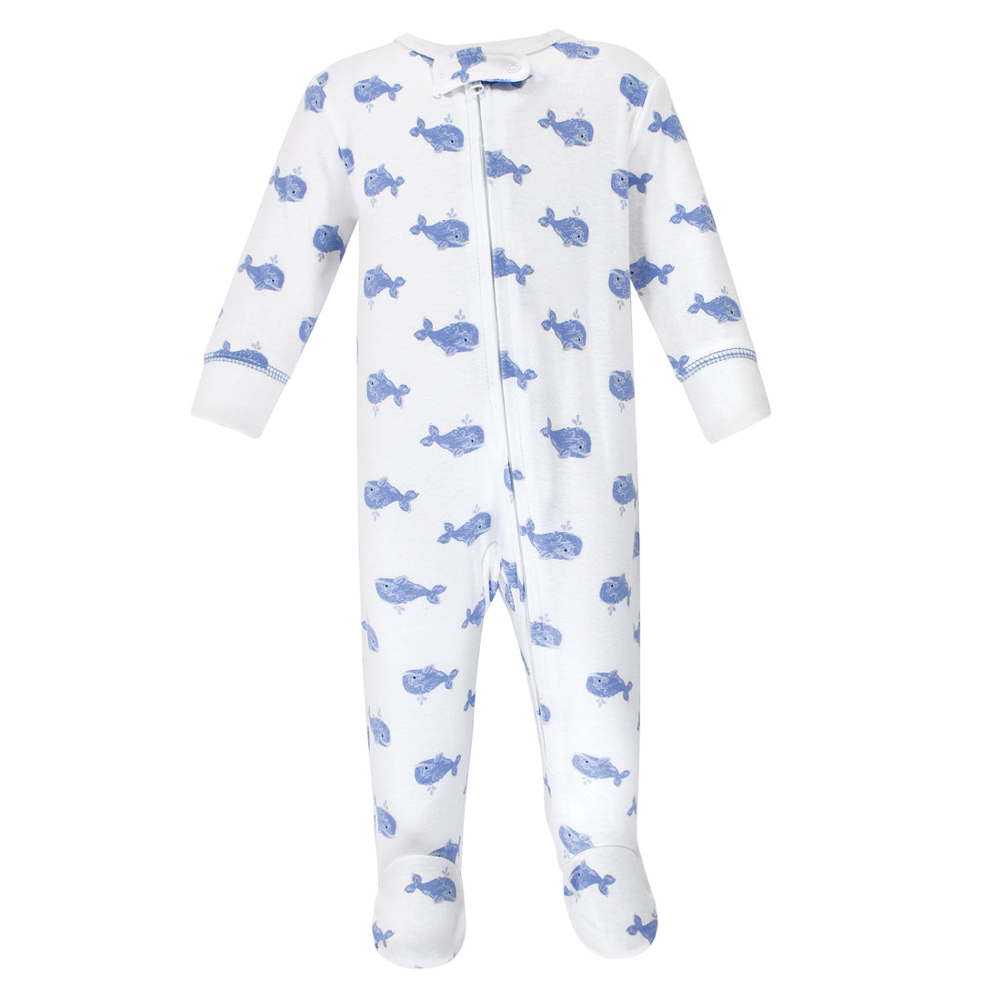 Blue Whales 2-Piece Footie Set
