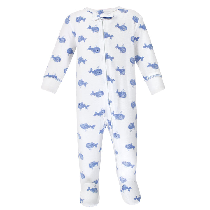 Blue Whales 2-Piece Footie Set