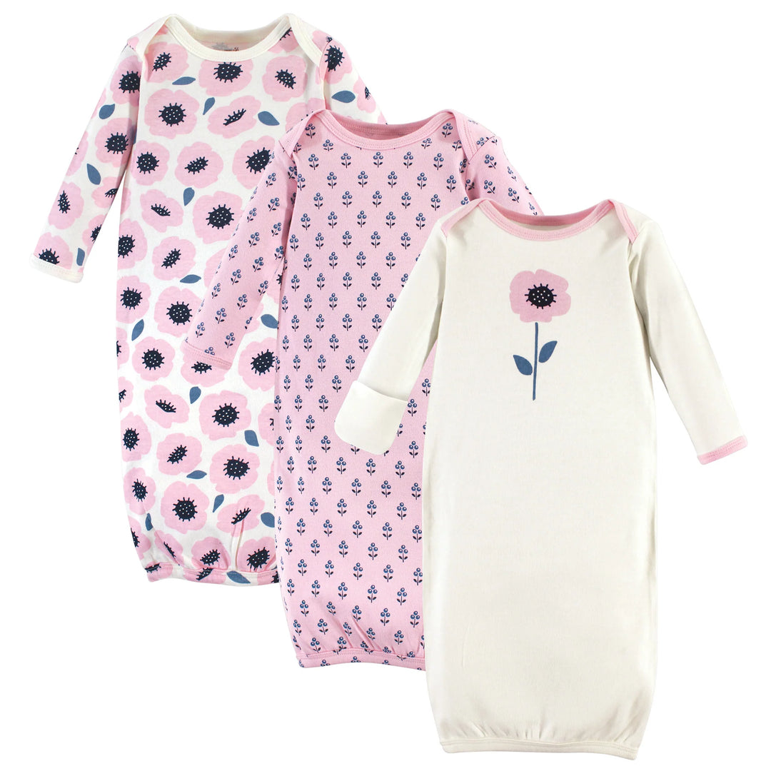 Blossoms Organic 3pk Kimono Gown Set