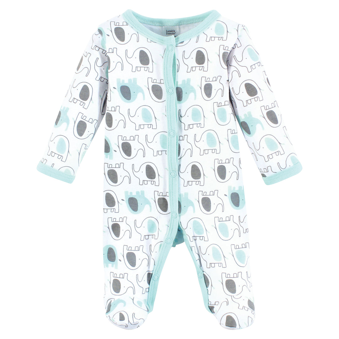 Elephants 2-Piece Footie Set