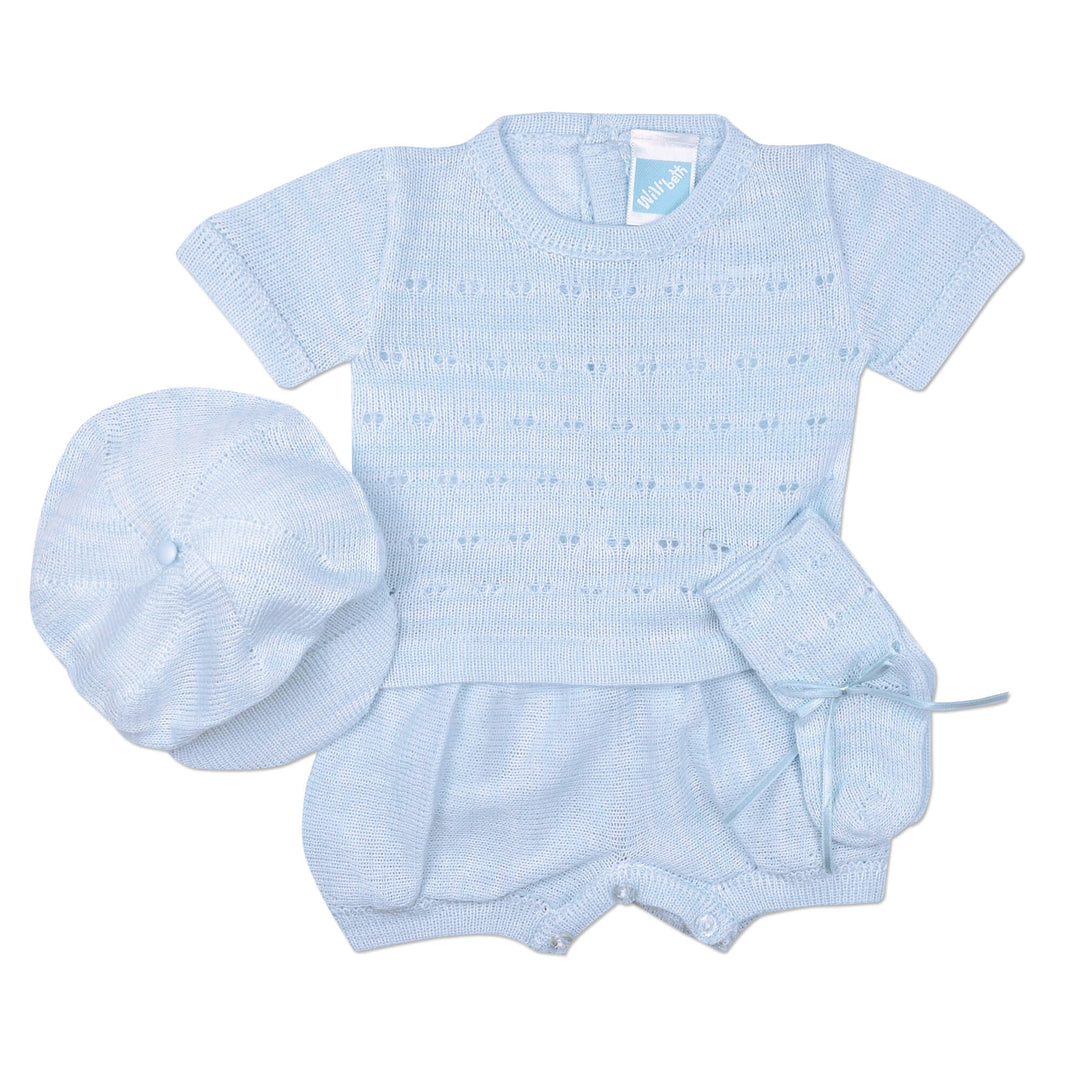 Preemie Blue 4pc Knit Set