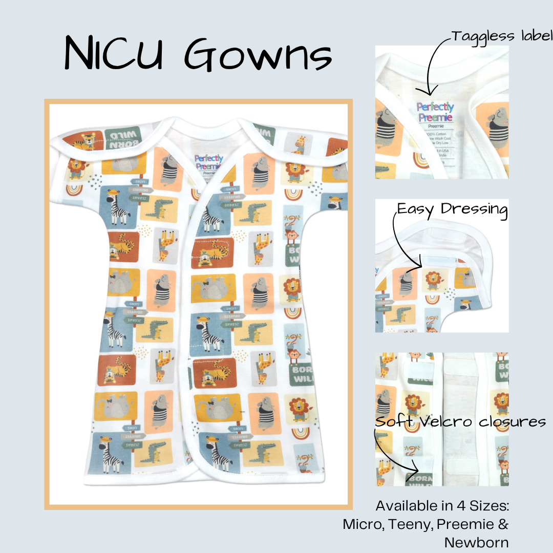 Jungle Juant Cotton NICU Gown
