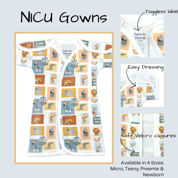 Jungle Juant Cotton NICU Gown