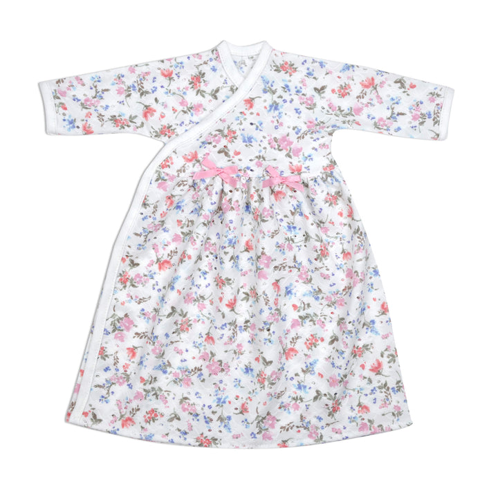 Floral Eyelet Long Wrap Dress