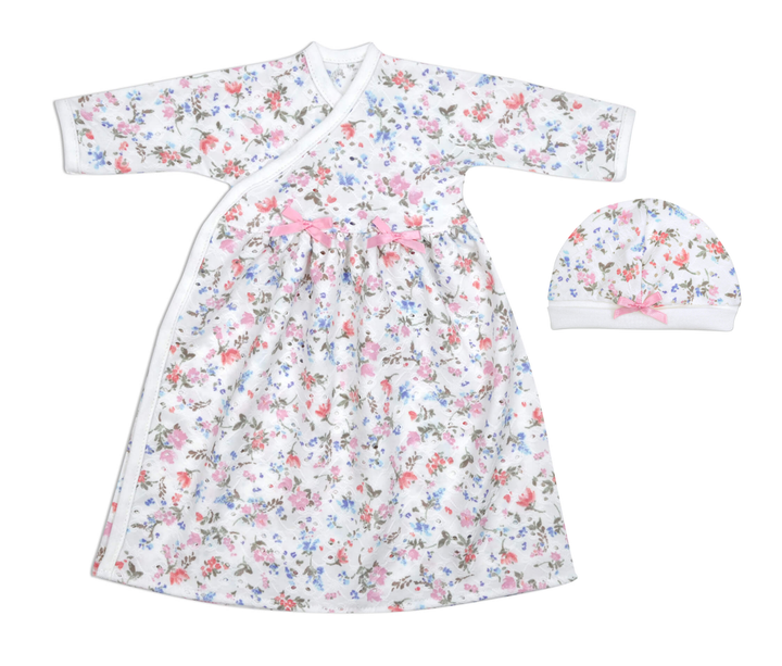 Floral Eyelet Long Wrap Dress
