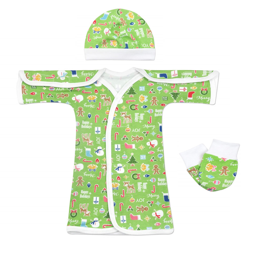 Happy Holiday Green NICU Gown