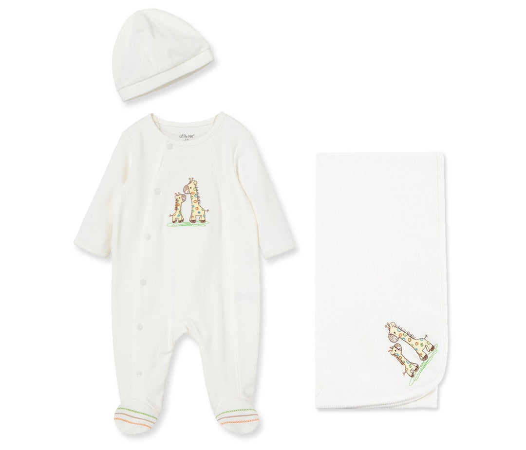 Giraffe Snap Footie & Hat Set