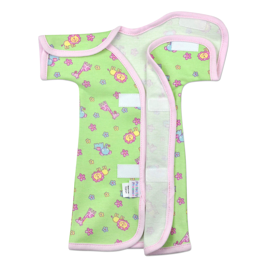 Mint Safari Short Sleeve NICU Gown