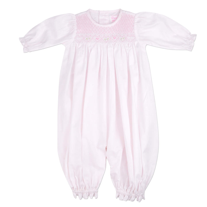 Flowers Pink Smocked Convertible Gown