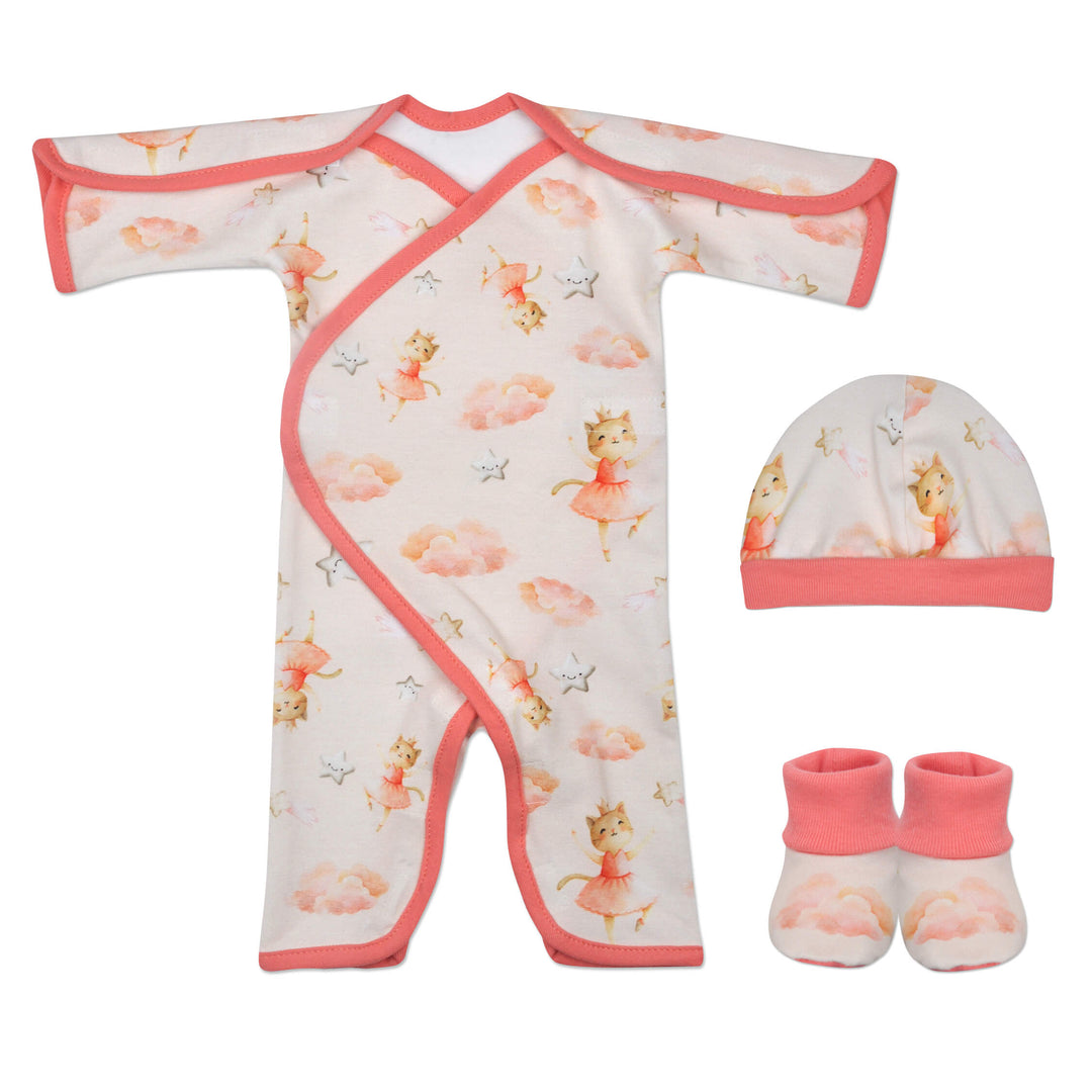 Dancing Kitty Stretch Cotton Long Sleeve NIC-Jumpsuit