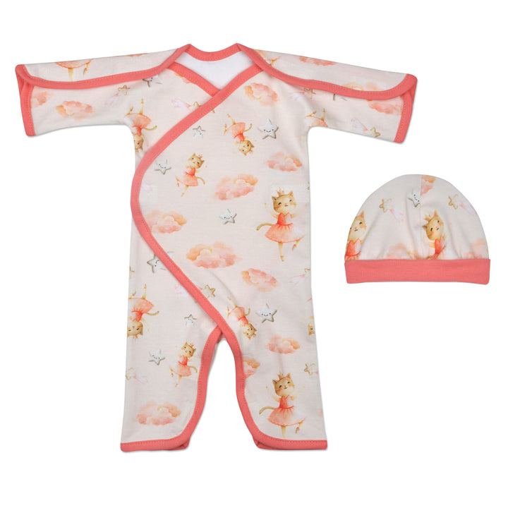 Dancing Kitty Stretch Cotton Long Sleeve NIC-Jumpsuit