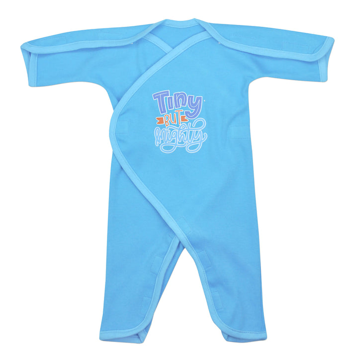 "Tiny but Mighty" Turquoise Cotton Long Sleeve NIC-Jumpsuit