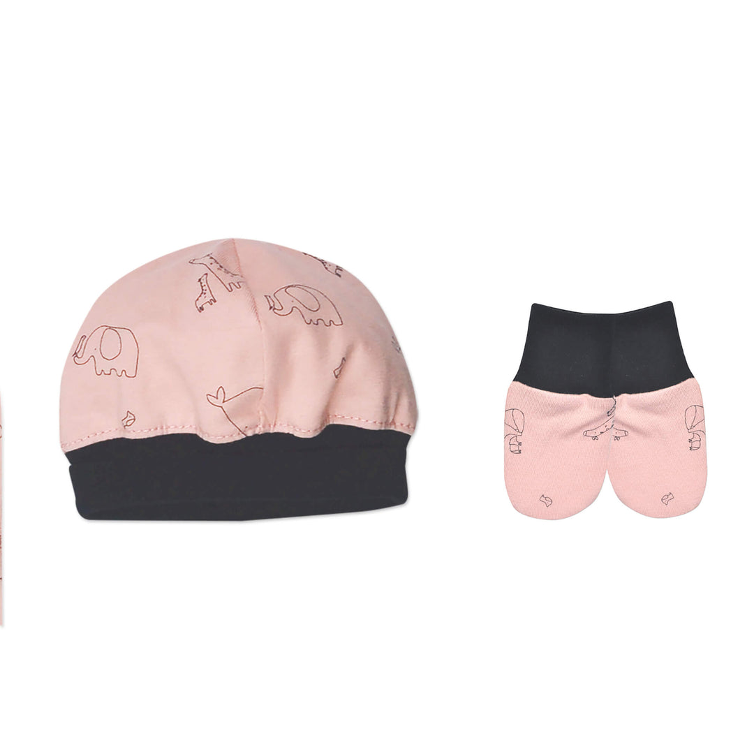 Pink Little One Cap and Mitten set