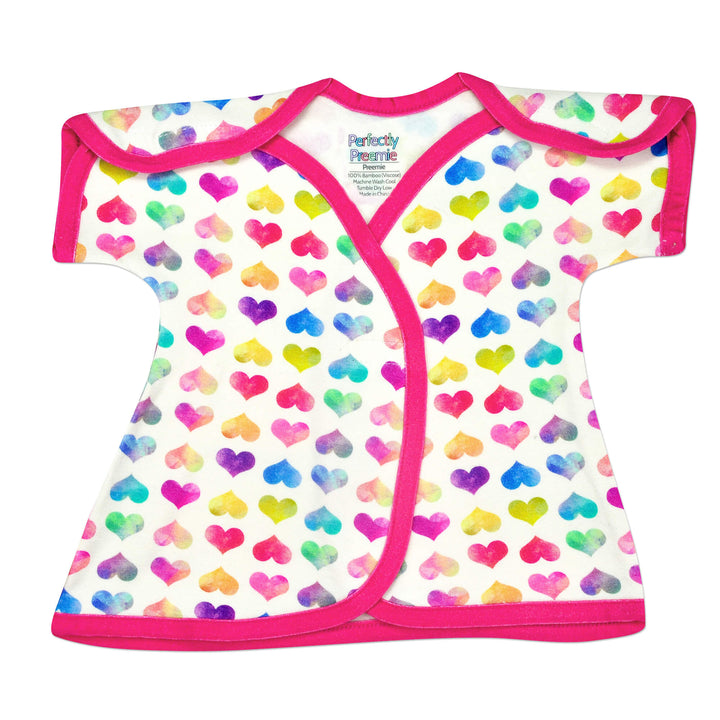 Colorful Hearts Bamboo NICU Dress - Irregular