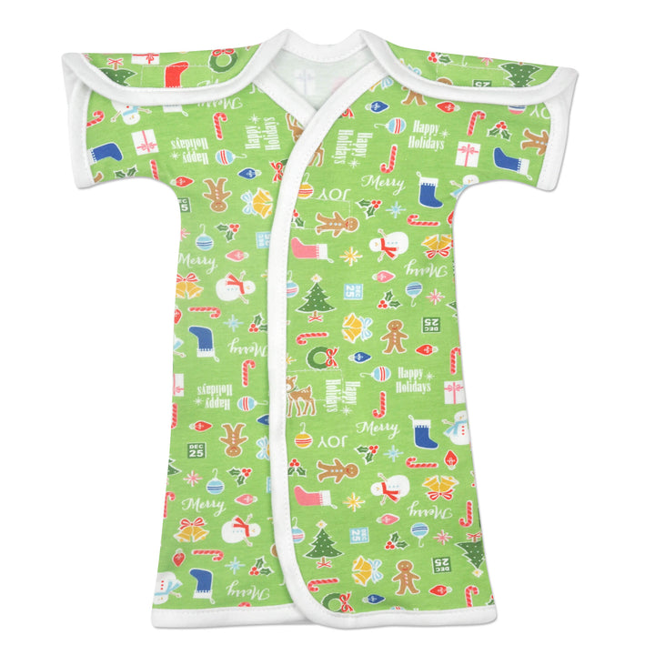 Happy Holiday Green NICU Gown