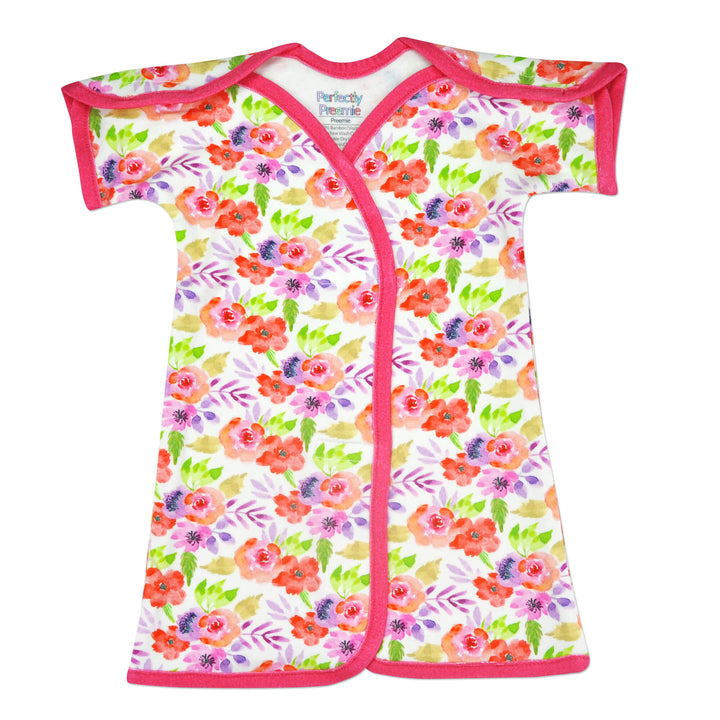 Watercolor Floral Bamboo NICU Gown- Irregular