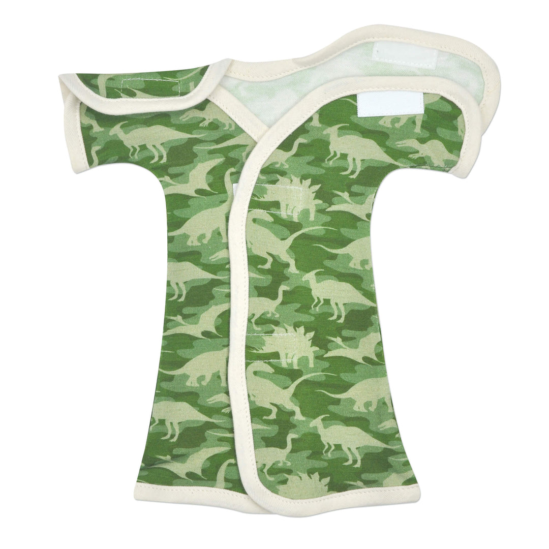 Dino Camo Bamboo Natural NICU Gown