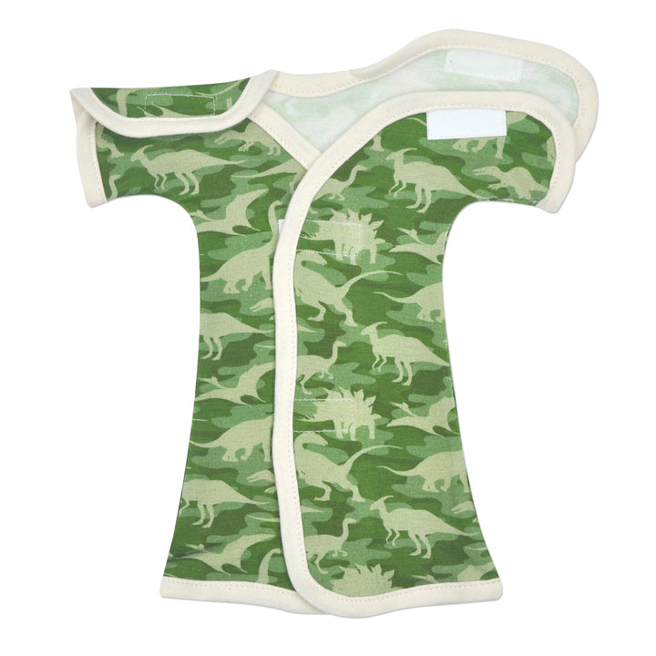 Dino Camo Bamboo Natural NICU Gown