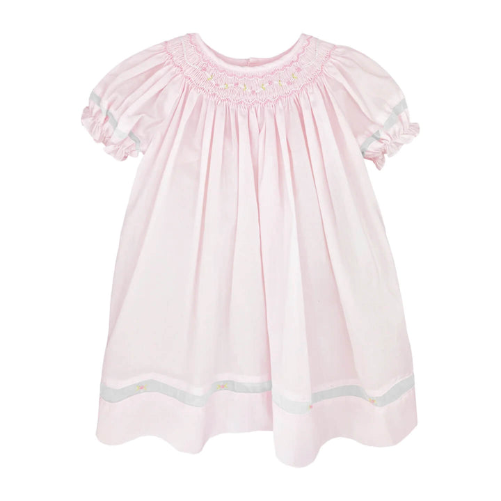 Pink Bishop Smocked Dress & Bonnet Set