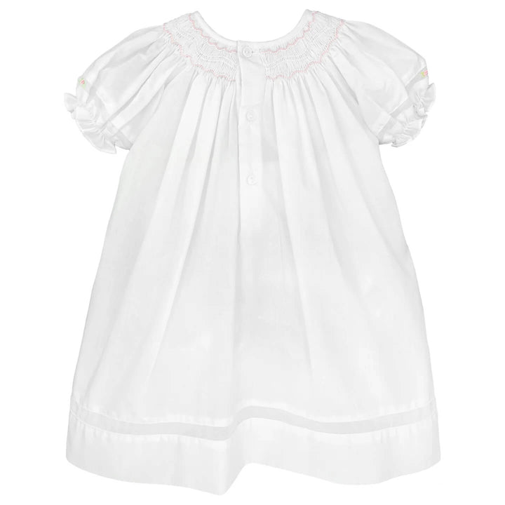 White Bishop Smocked Dress & Bonnet Set