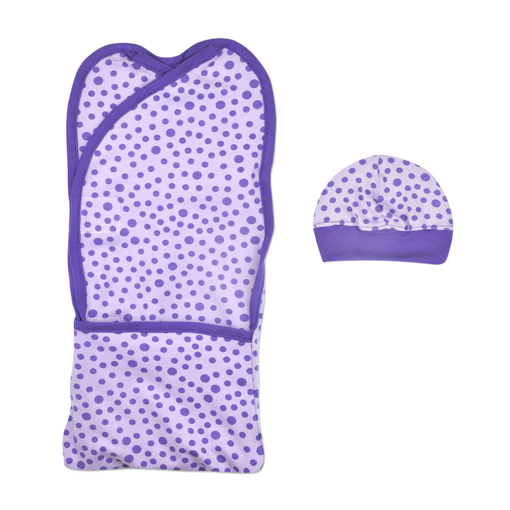 Purple Polka Dot Pea Pod Swaddler