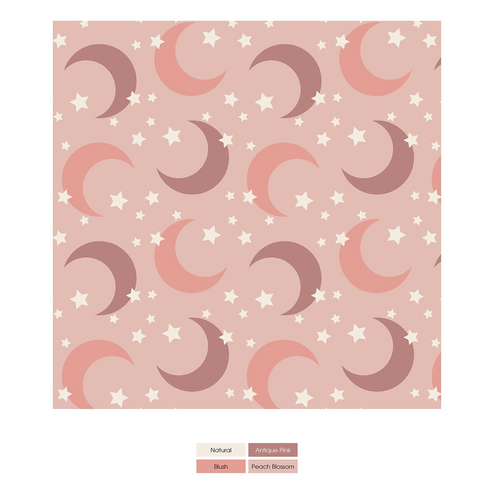 Peach Blossom Moon and Stars Convertible Sleeper with Zipper