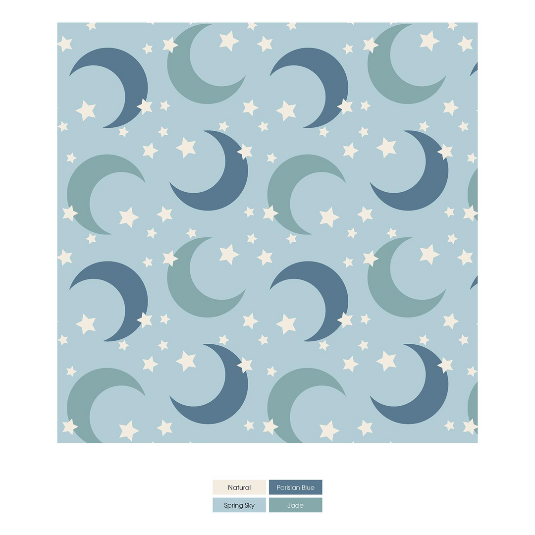 Spring Sky Moon and Stars Convertible Sleeper with Zipper