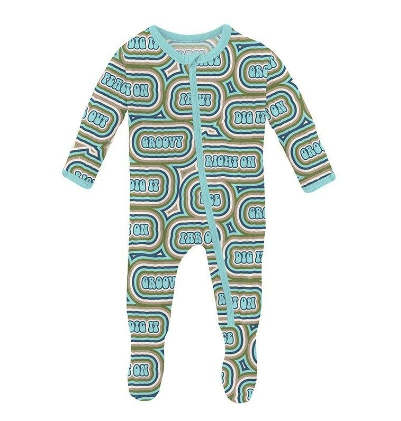 Summer Sky Groovy Bamboo Footie-Outlet