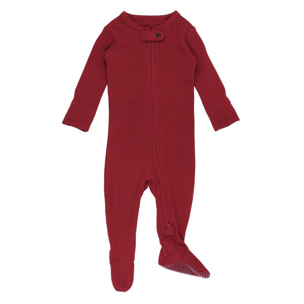 Crimson Organic Thermal 2-Way Zipper Footie