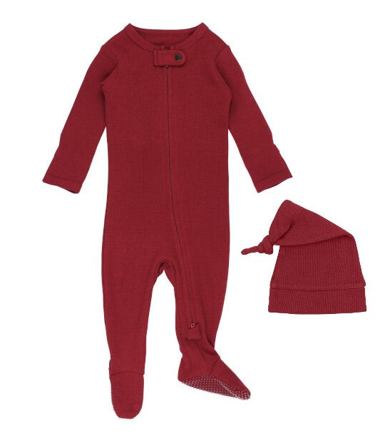 Crimson Organic Thermal 2-Way Zipper Footie