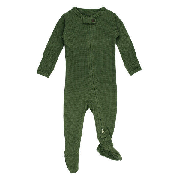 Forest Organic Thermal 2-Way Zipper Footie