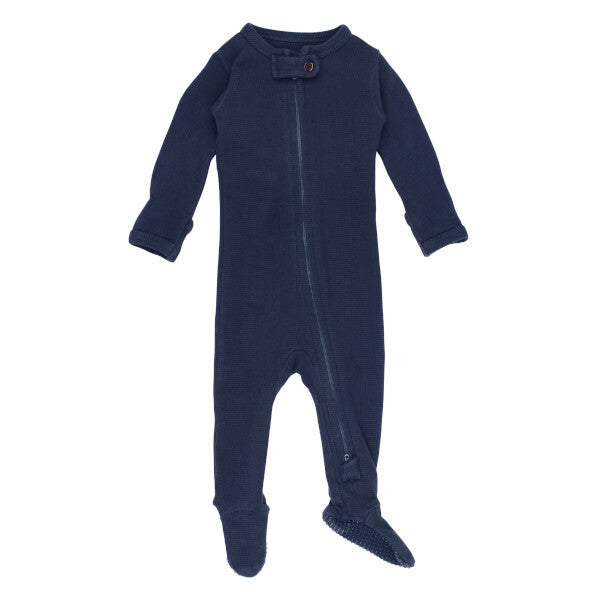 Midnight Organic Thermal 2-Way Zipper Footie