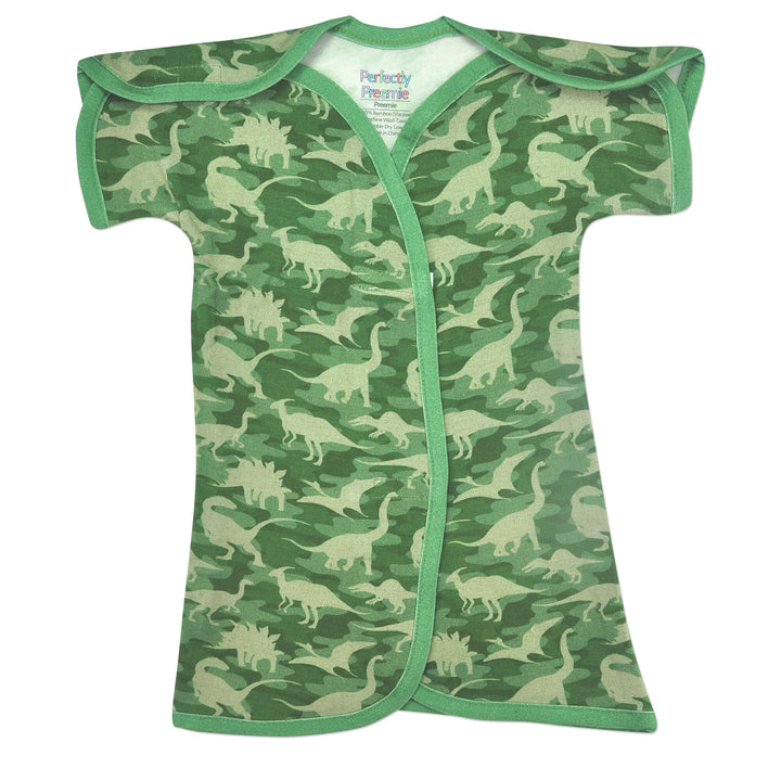 Dino Camo Bamboo NICU Gown- Irregular