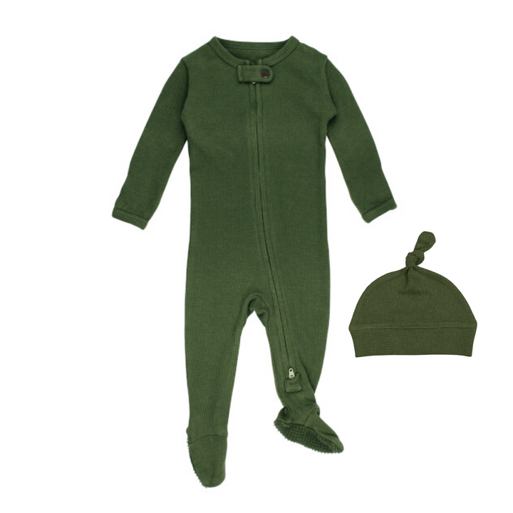 Forest Organic Thermal 2-Way Zipper Footie