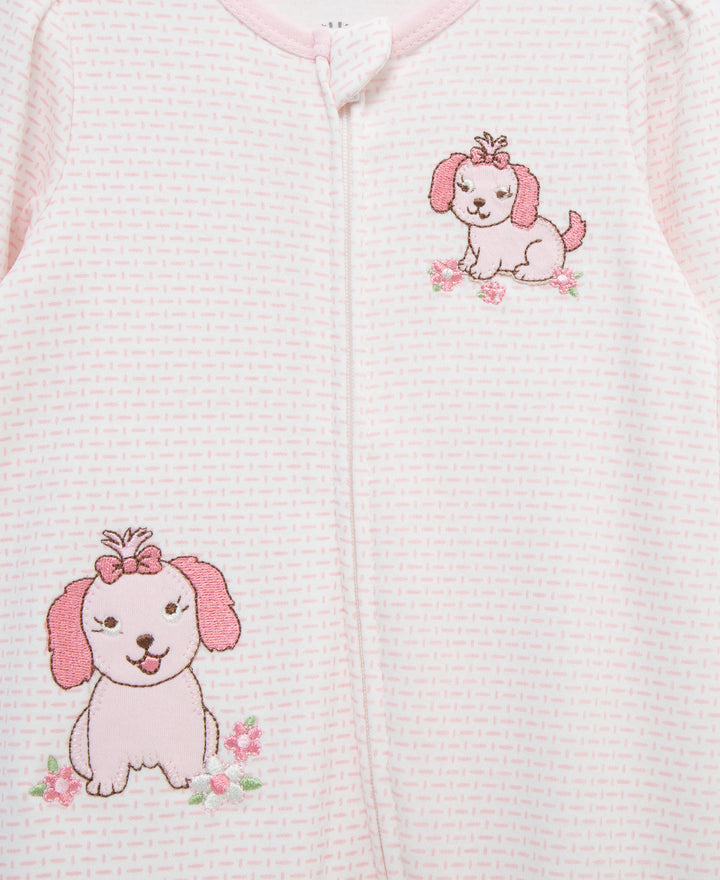 Lovely Pups Zip Footie