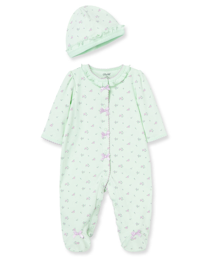 Petit Roses Snap Footie &amp; Hat