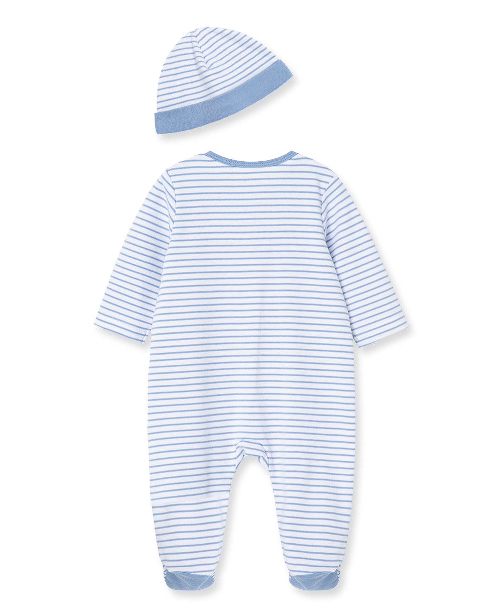 Elephant Zip Footie &amp; Hat Set