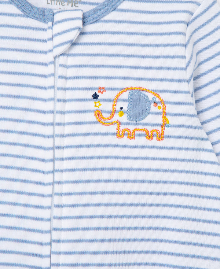 Elephant Zip Footie &amp; Hat Set