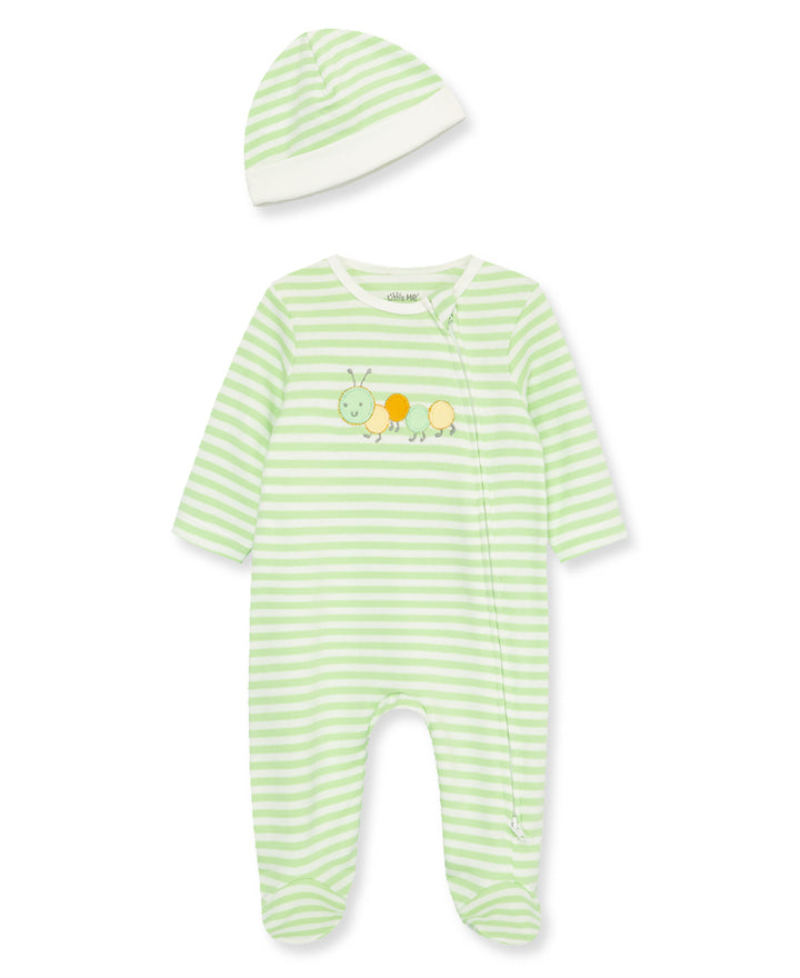 Caterpillar Zip Footie &amp; Hat Set