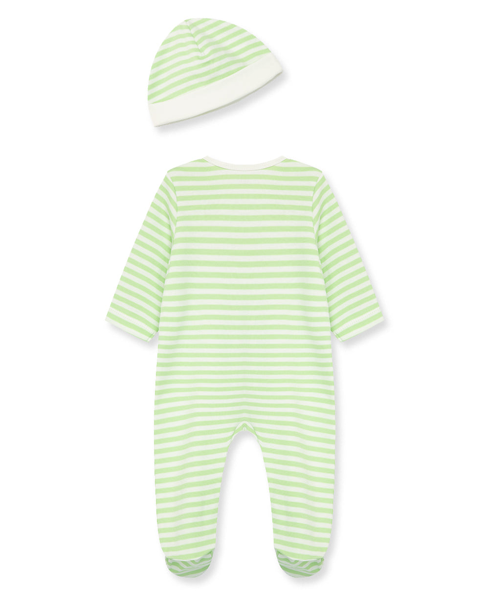 Caterpillar Zip Footie &amp; Hat Set