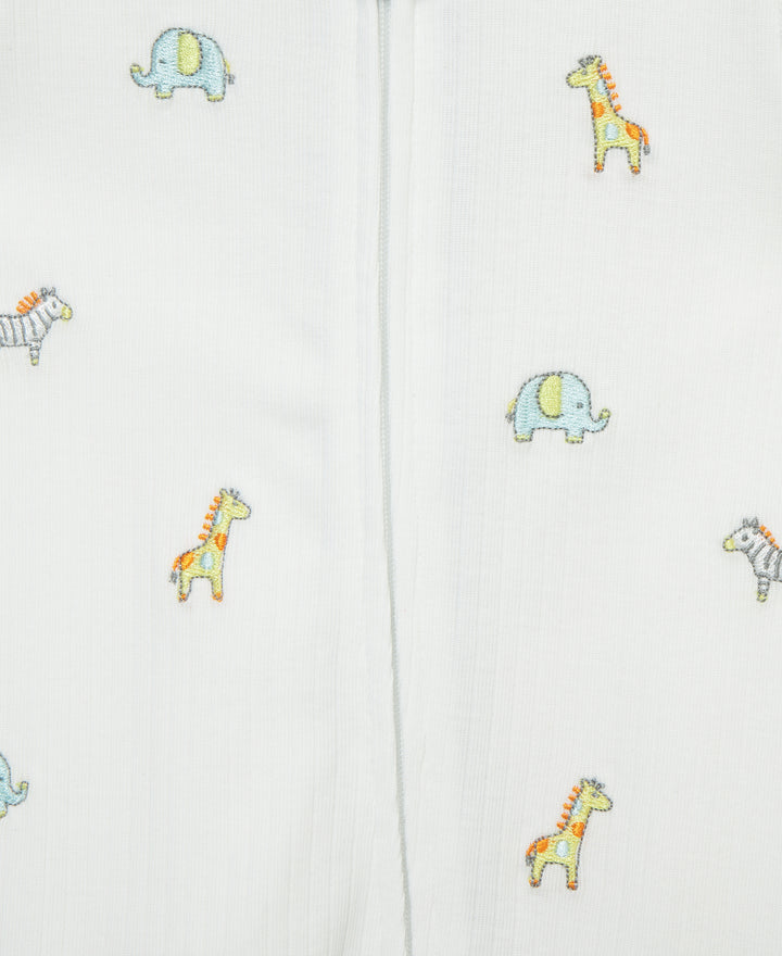 Safari Zip Footie &amp; Hat Set
