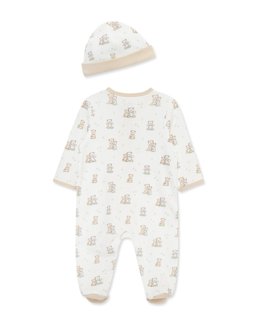 Fuzzy Bears Zip Footie &amp; Hat Set