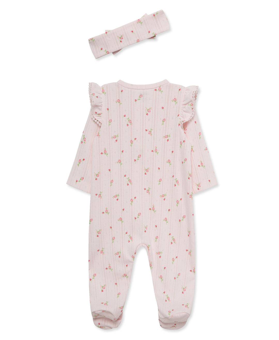 Sweet Rose Pink Zip Footie &amp; Headband Set